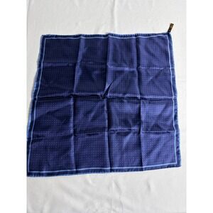 Ashear Pocket Square 18.5 x 18.5 Navy Blue Excellent real Silk Pin Dot Italy